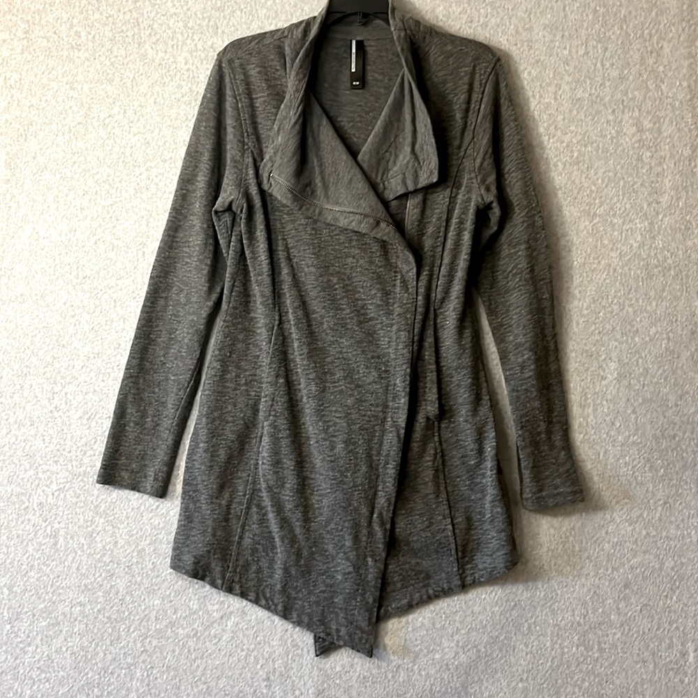 MONDETTA Women's Long Sleeve Full Zip Cardigan Sweater w/Pockets Gray Medium